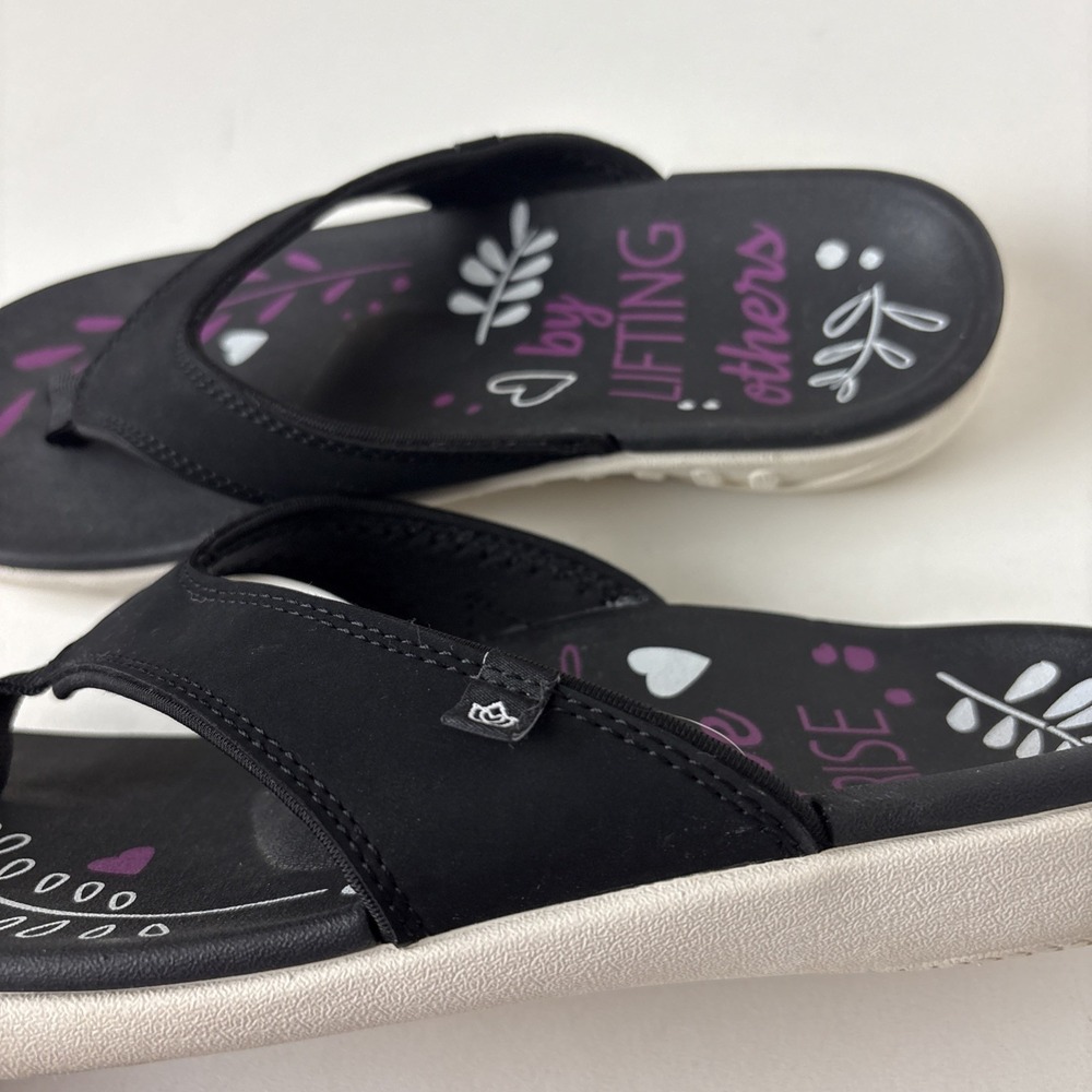 Spenco Womens Sandals Thongs Flip Flop Size 9.5D Black - Picture 3 of 10